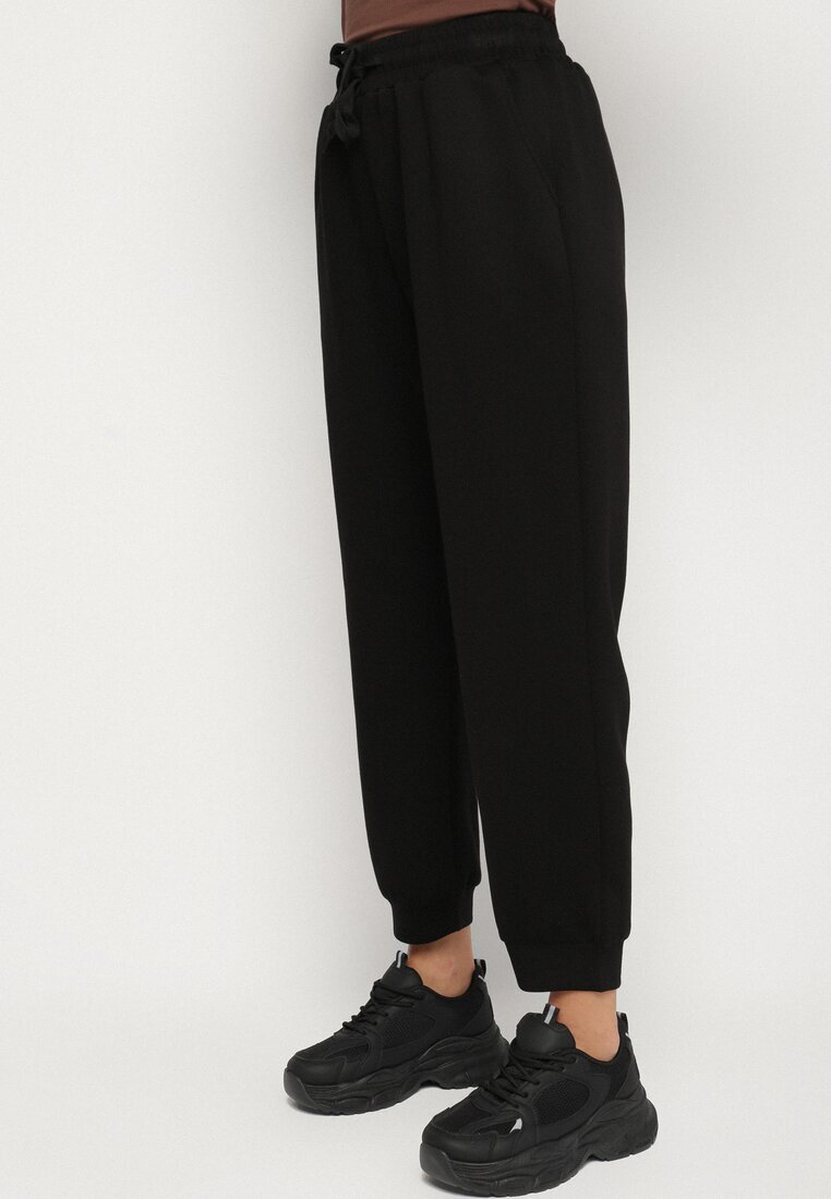 h&s Set Trening Negru Bluză cu fermoar și Pantaloni Jogger din Bumbac Anarrise