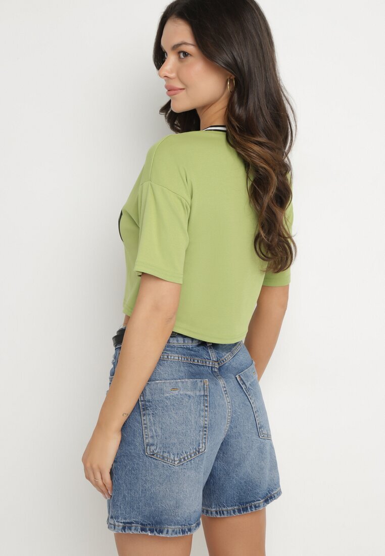 h&s Tricou de Bumbac Verde cu Text Nitanelia