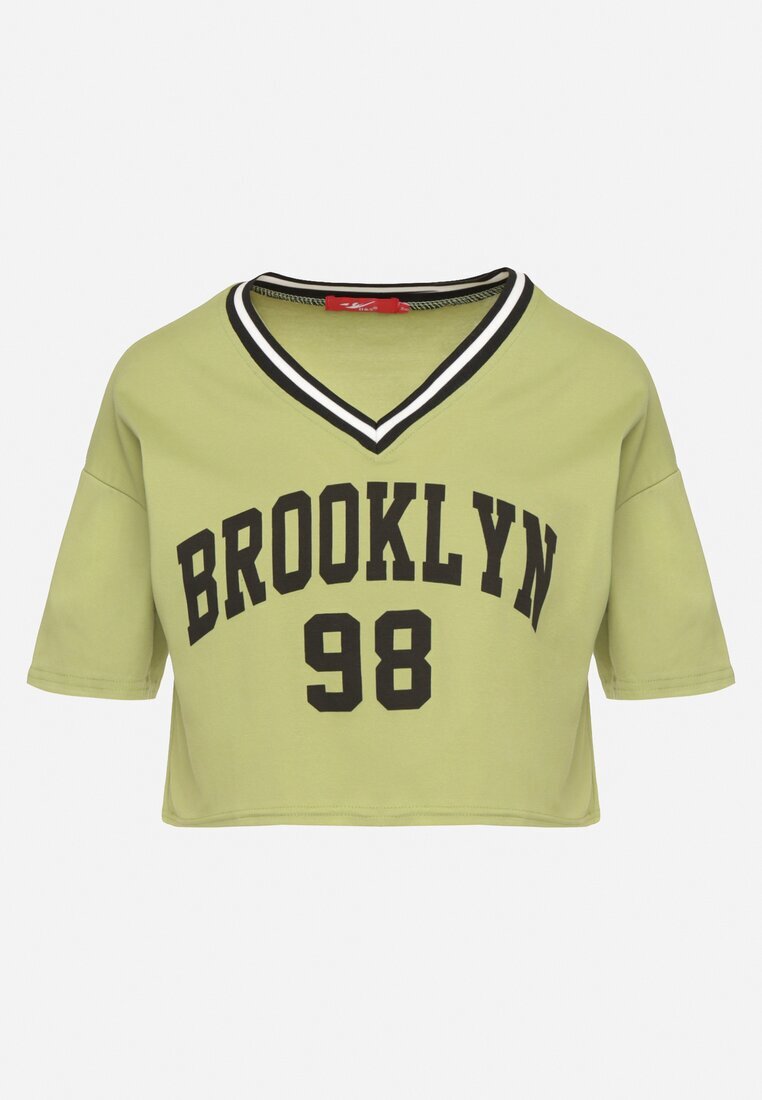 h&s Tricou de Bumbac Verde cu Text Nitanelia
