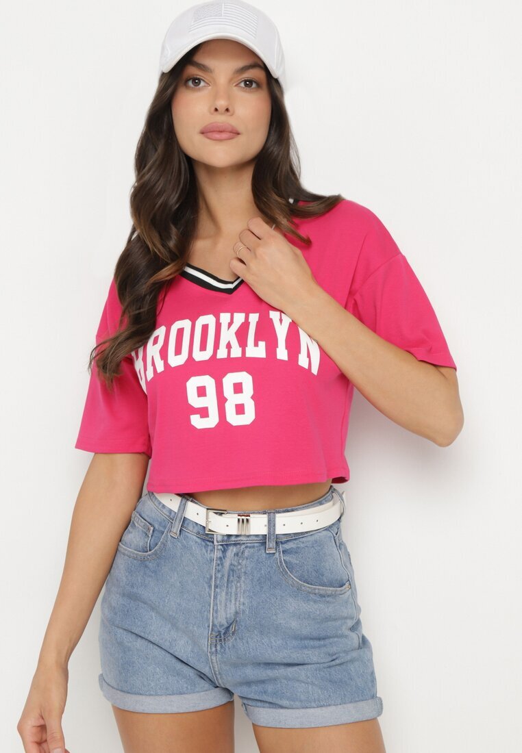 h&s Tricou Fucsia de Bumbac cu Imprimeu Nitanelia
