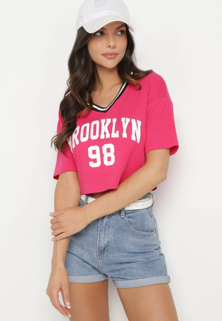 h&s Tricou Fucsia de Bumbac cu Imprimeu Nitanelia