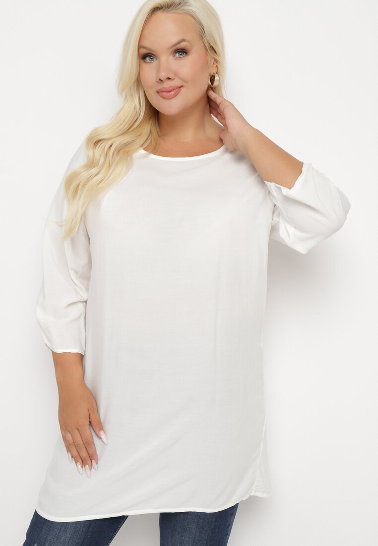 h&s Tunica Albă Clasică cu Mâneci încrețite Evianas