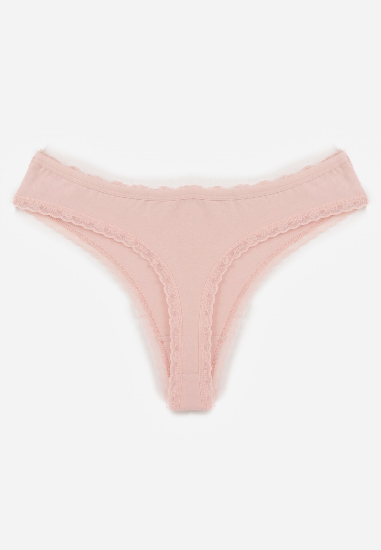 han Chiloți roz din bumbac tip tanga decorați cu dantelă Cirilise