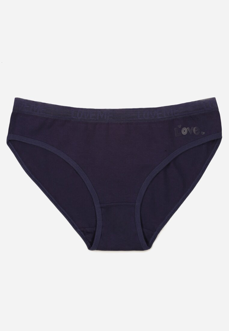 han Chiloți tip slip Bleumarin cu Bumbac și Inscripții Decorative Phioreia