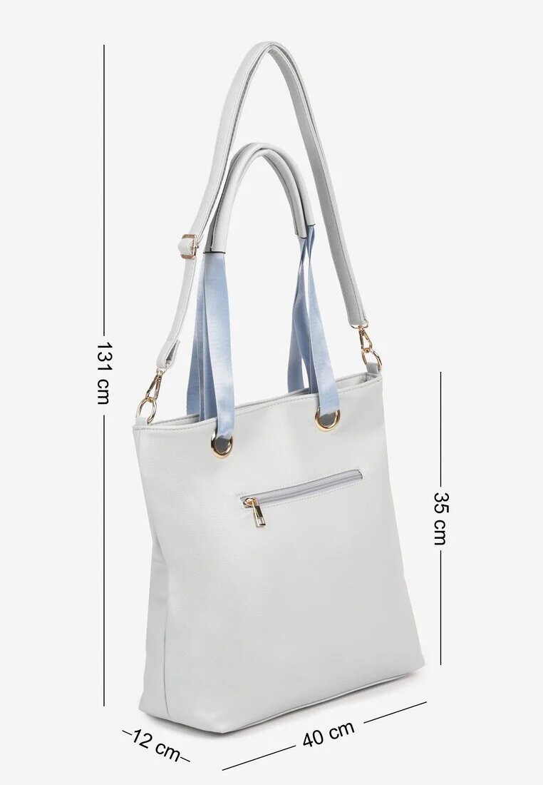 hangfan Geantă Shopper Albastră cu Inserții Metalice Lanastiela