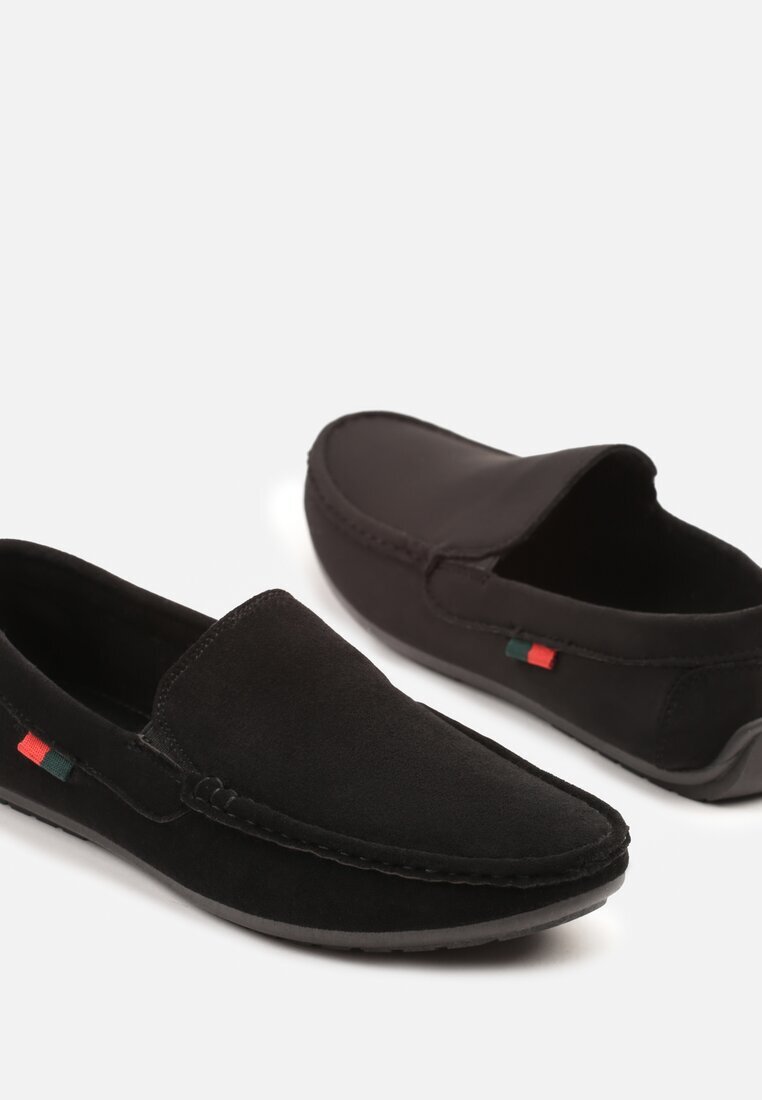 haver Pantofi Negri Tip Mocasini cu Brant din Piele Linateria