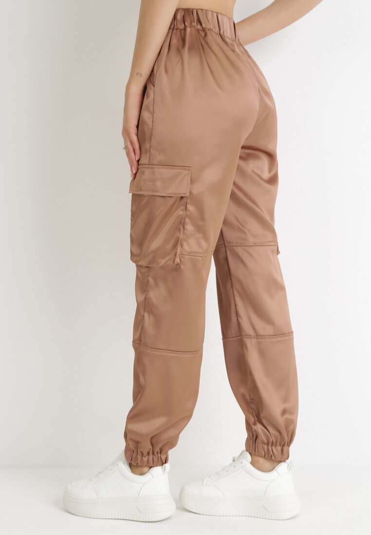 hello miss Pantaloni bej închis de bumbac Joggere cu Buzunare Largi Romia