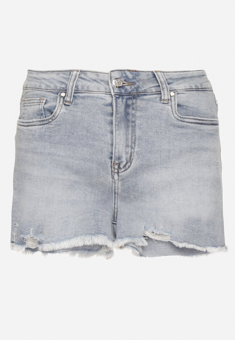 hello miss Pantaloni scurți denim albastru deschis cu abraziuni decorative Tenafela