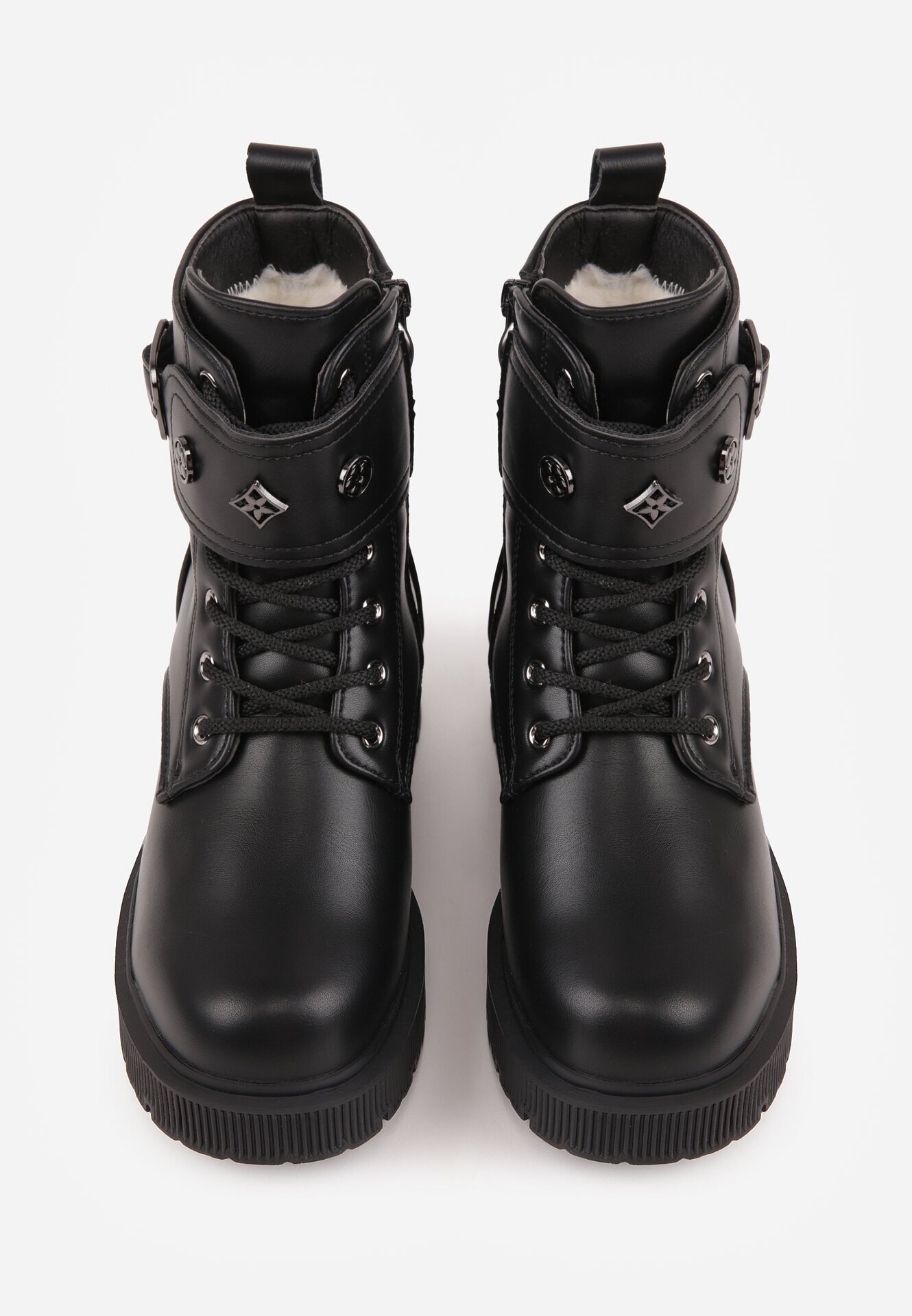 ht kids shoes Ghete cu căptușeală ghete cu talpă cu profil Cilvana Negre