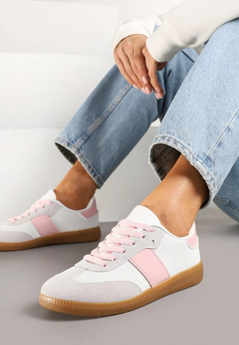 ideal Adidași Alb-Roz Retro în Stilul Tenisilor Clasici Tanonea