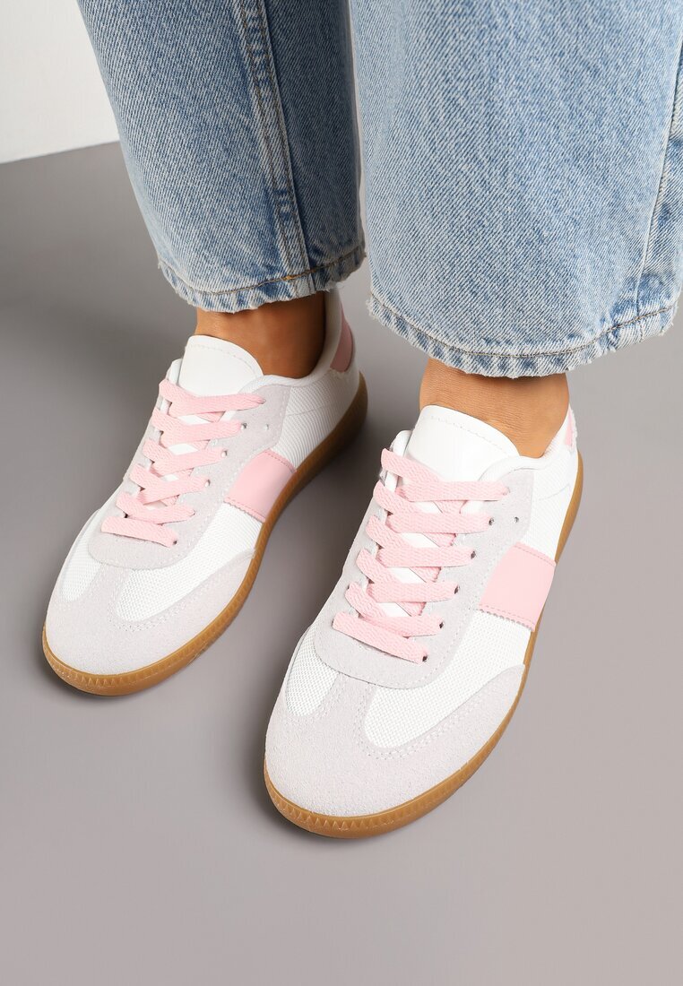 ideal Adidași Alb-Roz Retro în Stilul Tenisilor Clasici Tanonea