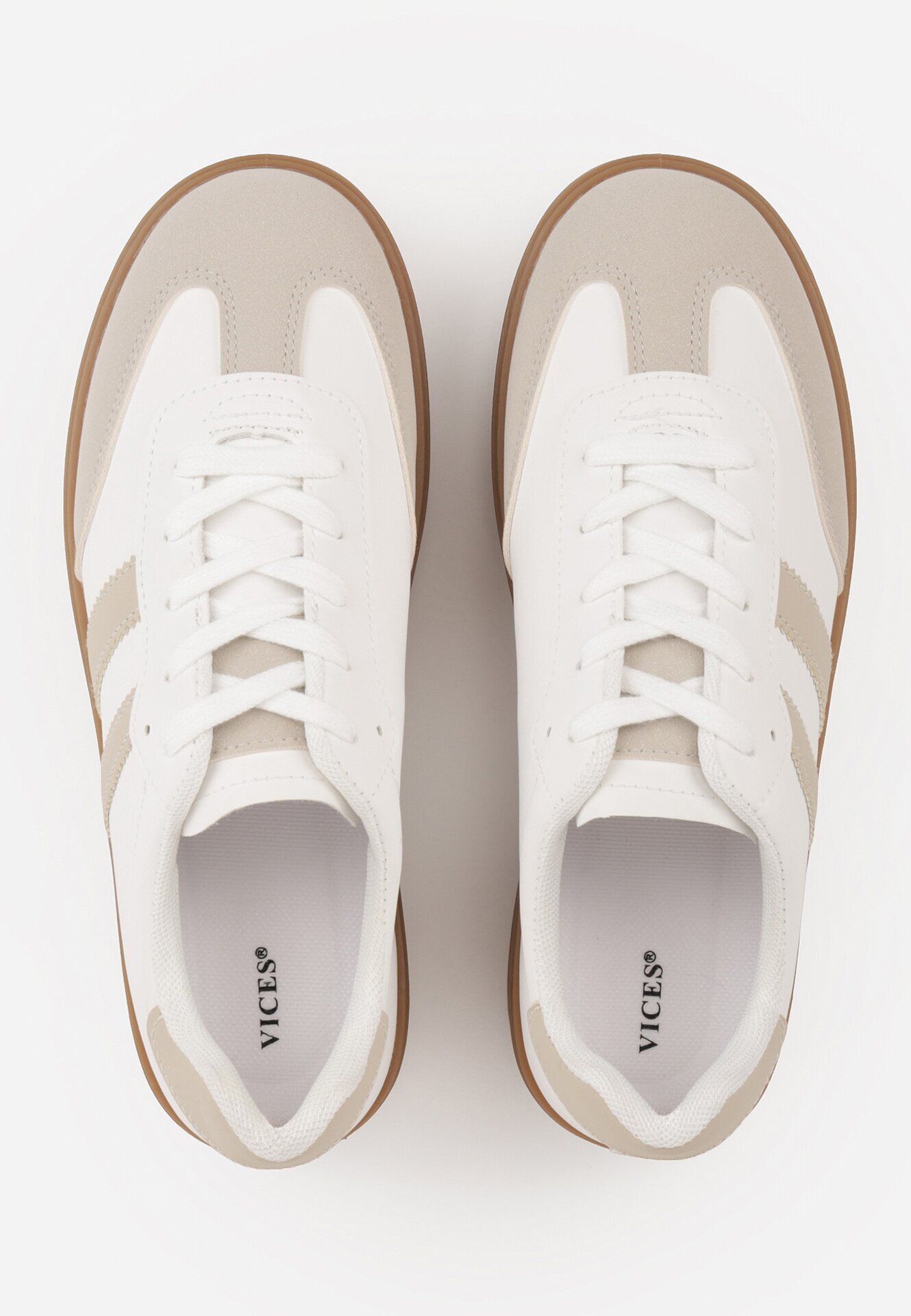 ideal Adidași Bej-Alb în stil teniși cu model geometric Avelresil