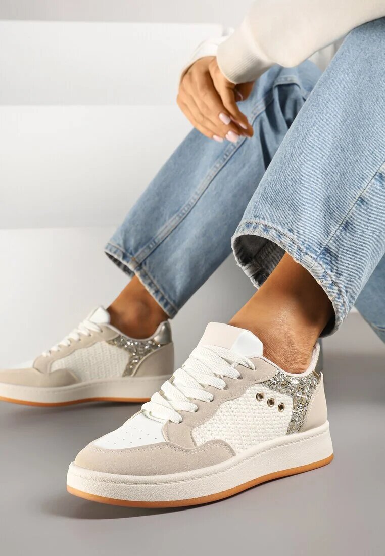 ideal Adidași Bej cu Cusături Decorative în Stil Streetwear Neoniela