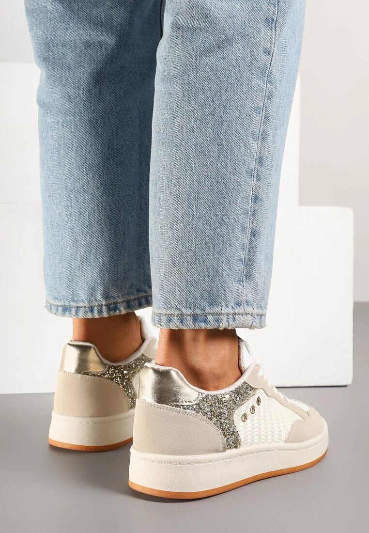 ideal Adidași Bej cu Cusături Decorative în Stil Streetwear Neoniela