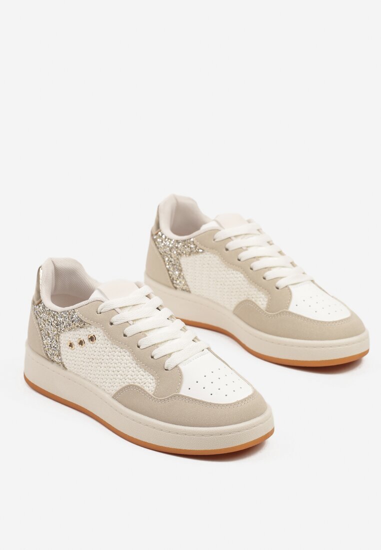 ideal Adidași Bej cu Cusături Decorative în Stil Streetwear Neoniela