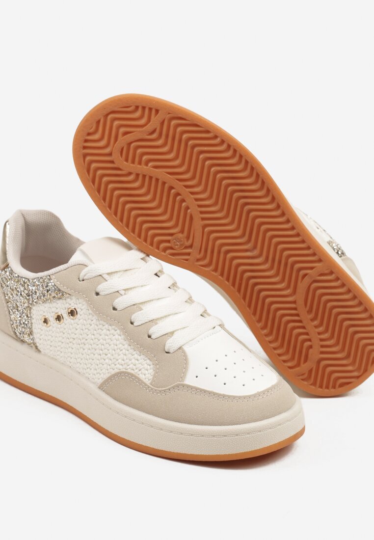 ideal Adidași Bej cu Cusături Decorative în Stil Streetwear Neoniela