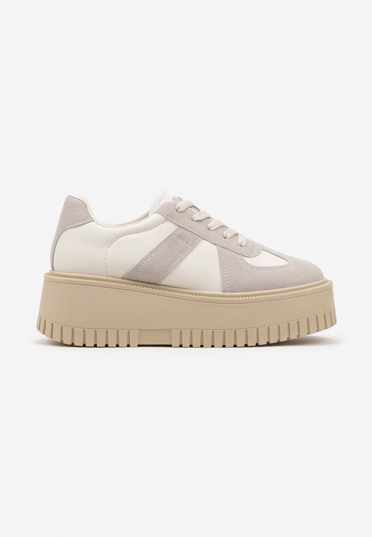 ideal Adidași Bej-Gri Stil Tenis cu Platformă în relief Firreis