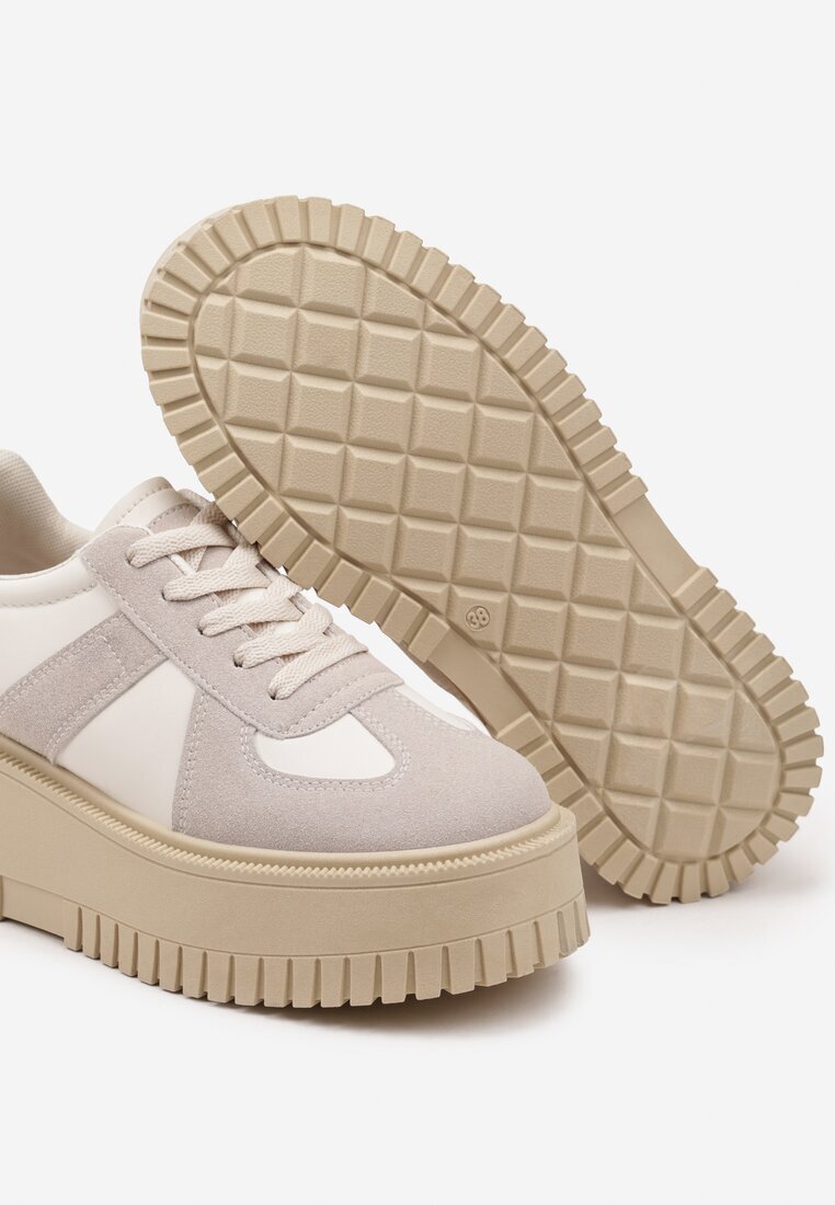 ideal Adidași Bej-Gri Stil Tenis cu Platformă în relief Firreis