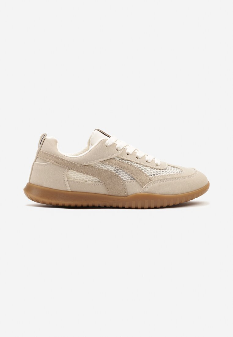 ideal Adidași Bej închis în stil tenis decorați cu dungi Amooshea