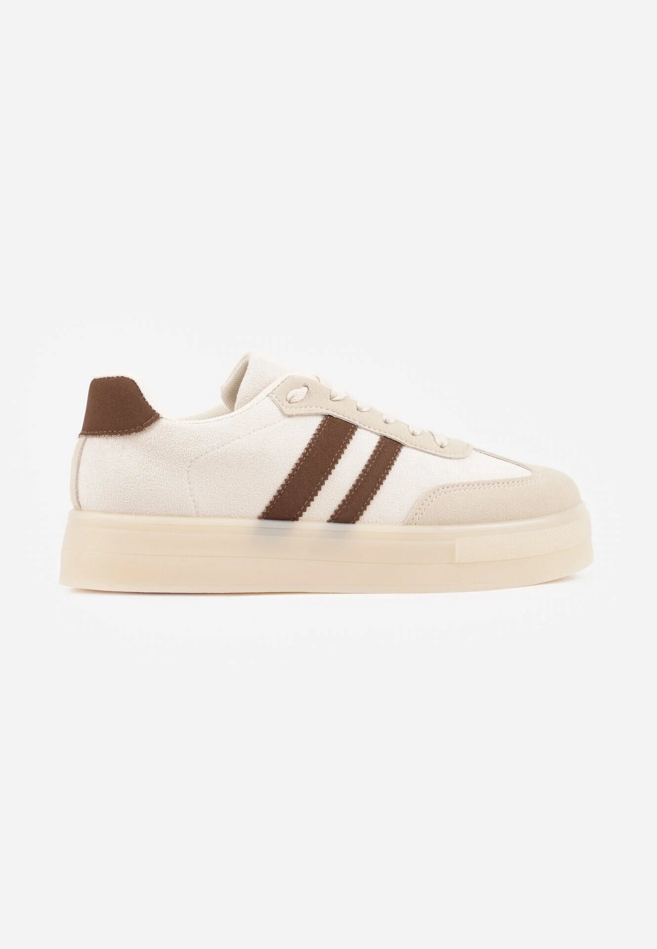 ideal Adidași Bej pe talpă groasă de cauciuc cu benzi pe laterale Ninlili