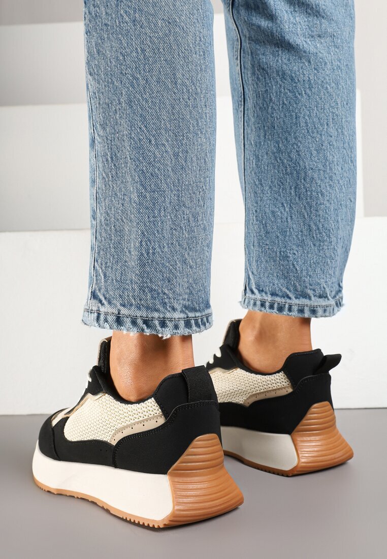 ideal Adidași Negri-Bej cu Model Geometric Borgis