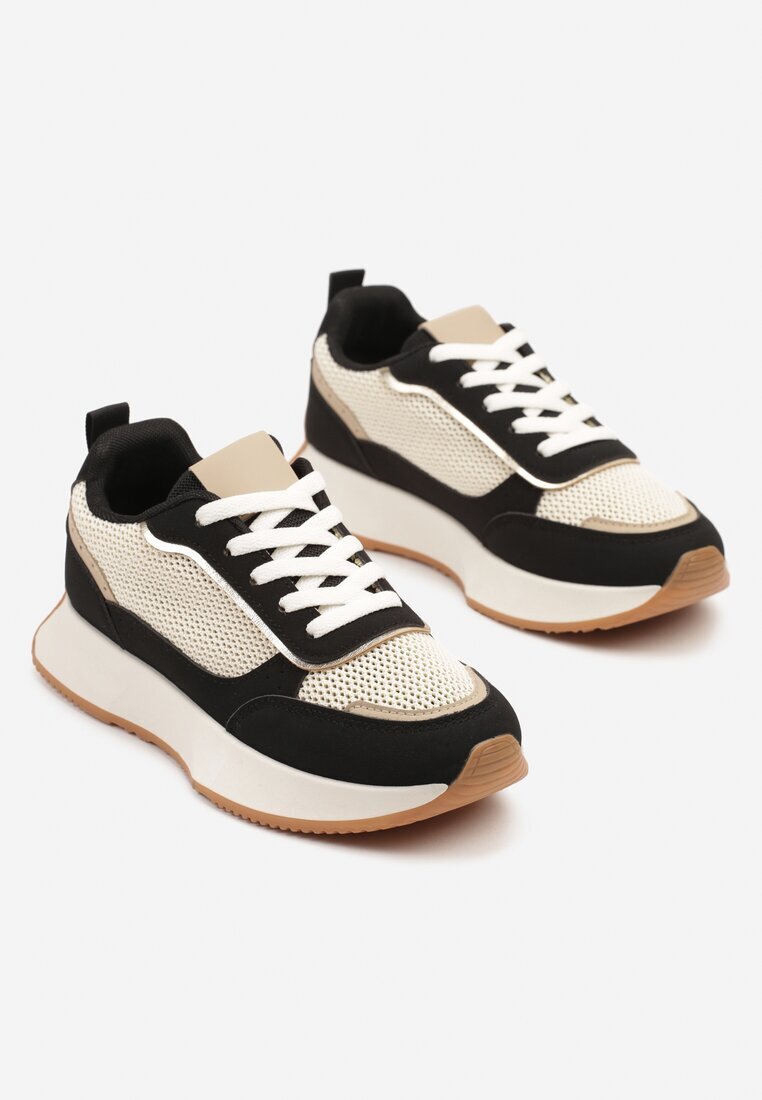 ideal Adidași Negri-Bej cu Model Geometric Borgis
