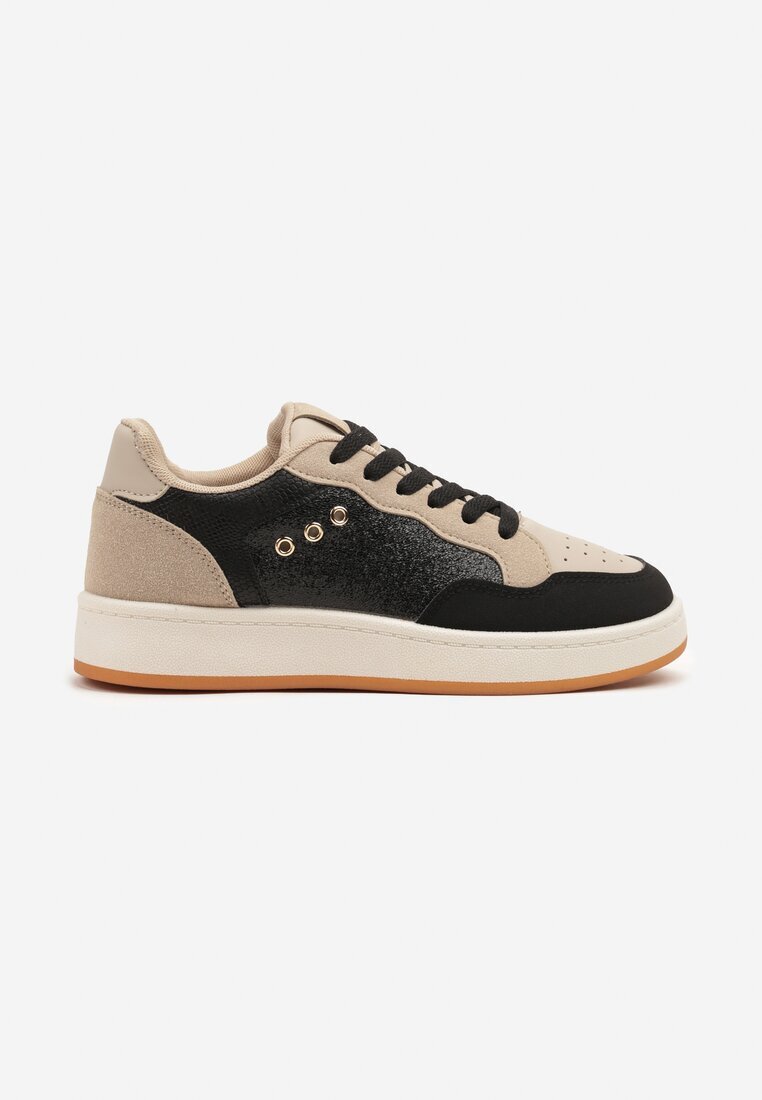 ideal Adidași Negru-Bej cu Cusături Decorative în Stil Streetwear Neoniela