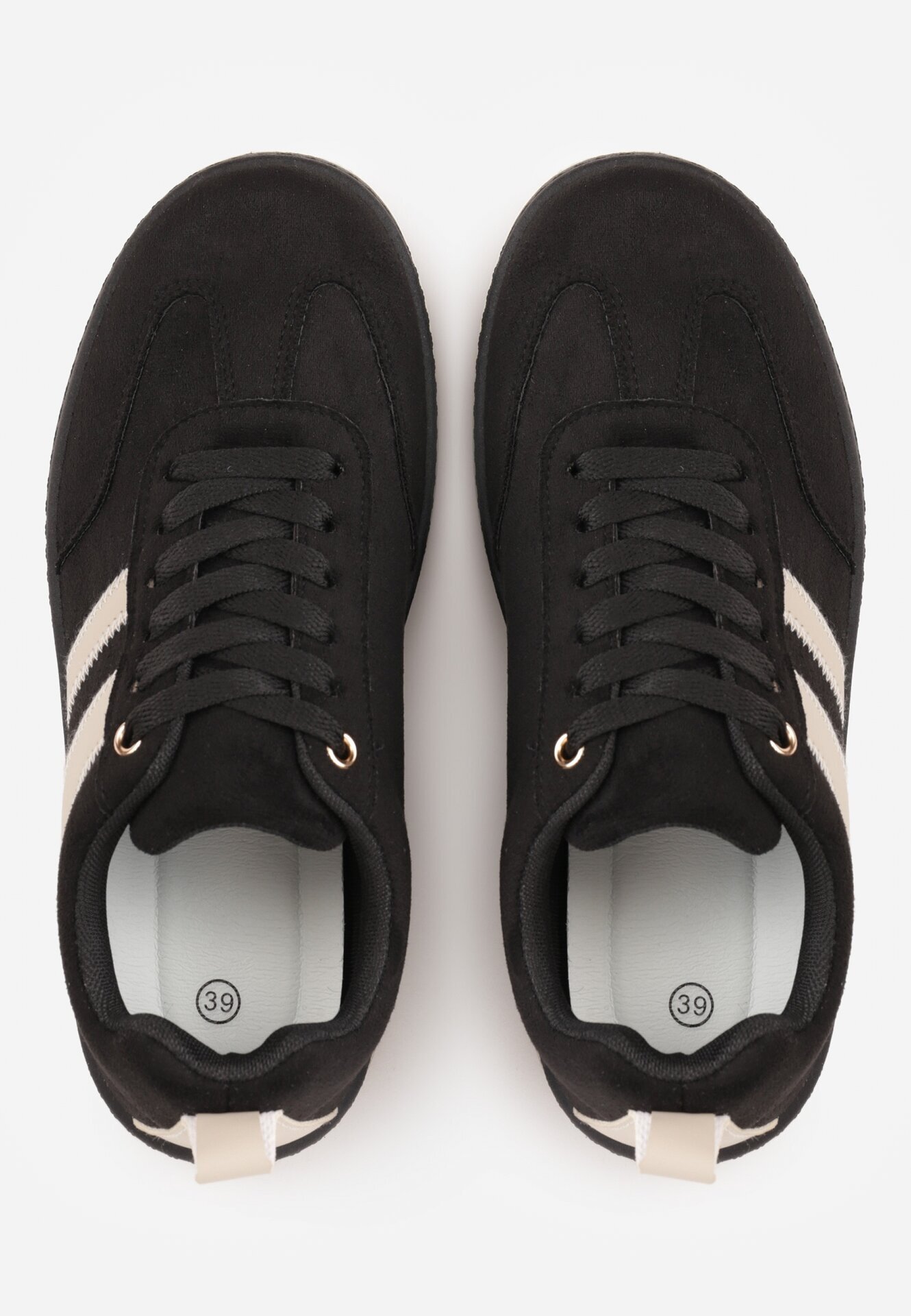 ideal Adidași retro din imitație de piele de căprioară pe talpă groasă Corvimes Negri