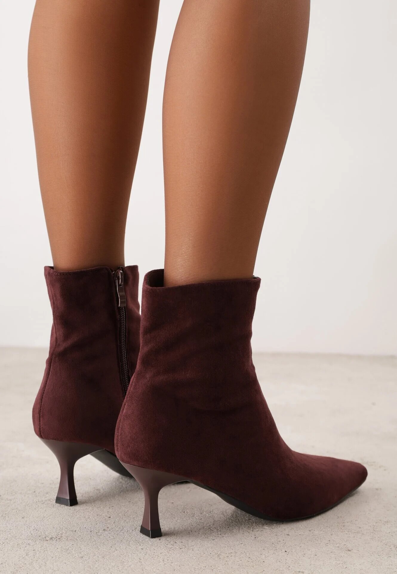 ideal Asortate Minimaliste Botine pe toc kitten Siwira Bordo - Pled