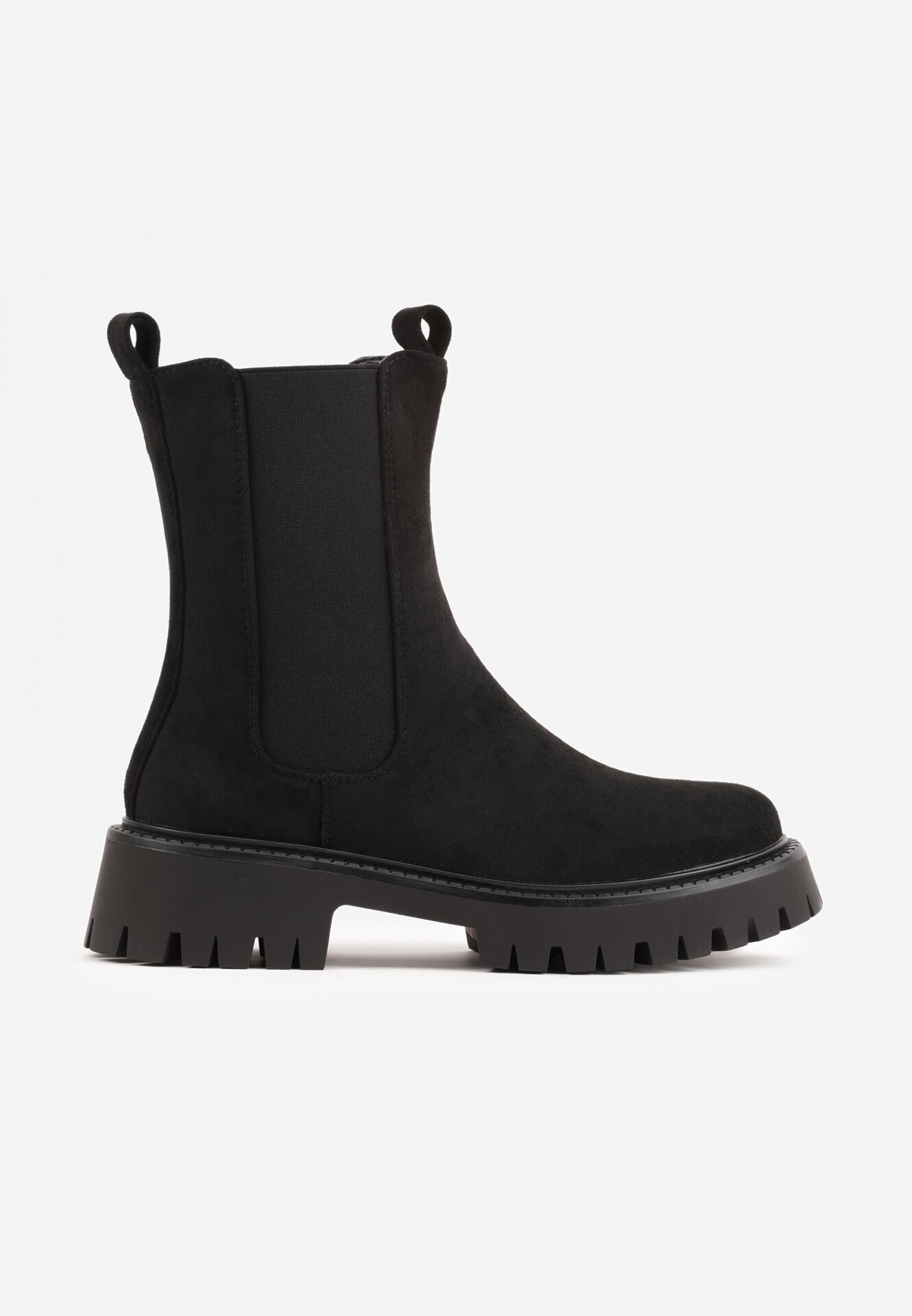 ideal Botine clasice cu talpă joasă (tip chelsea) din imitație de piele întoarsă cu talpă profilată Journa Negre