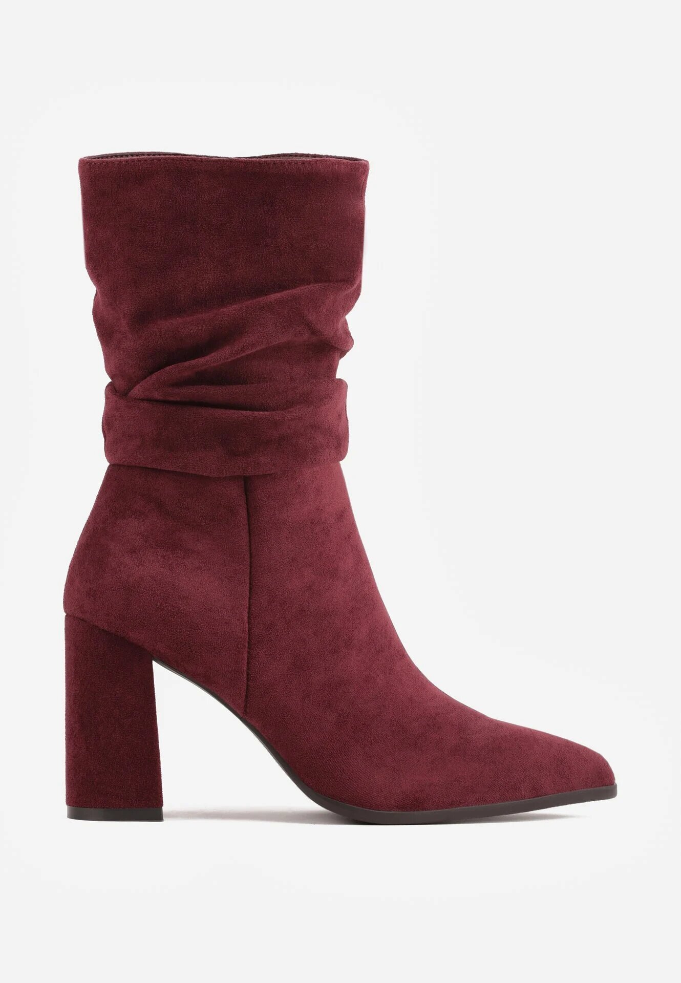 ideal Botine cu toc și carâmb drapat Miliana Bej Bordo