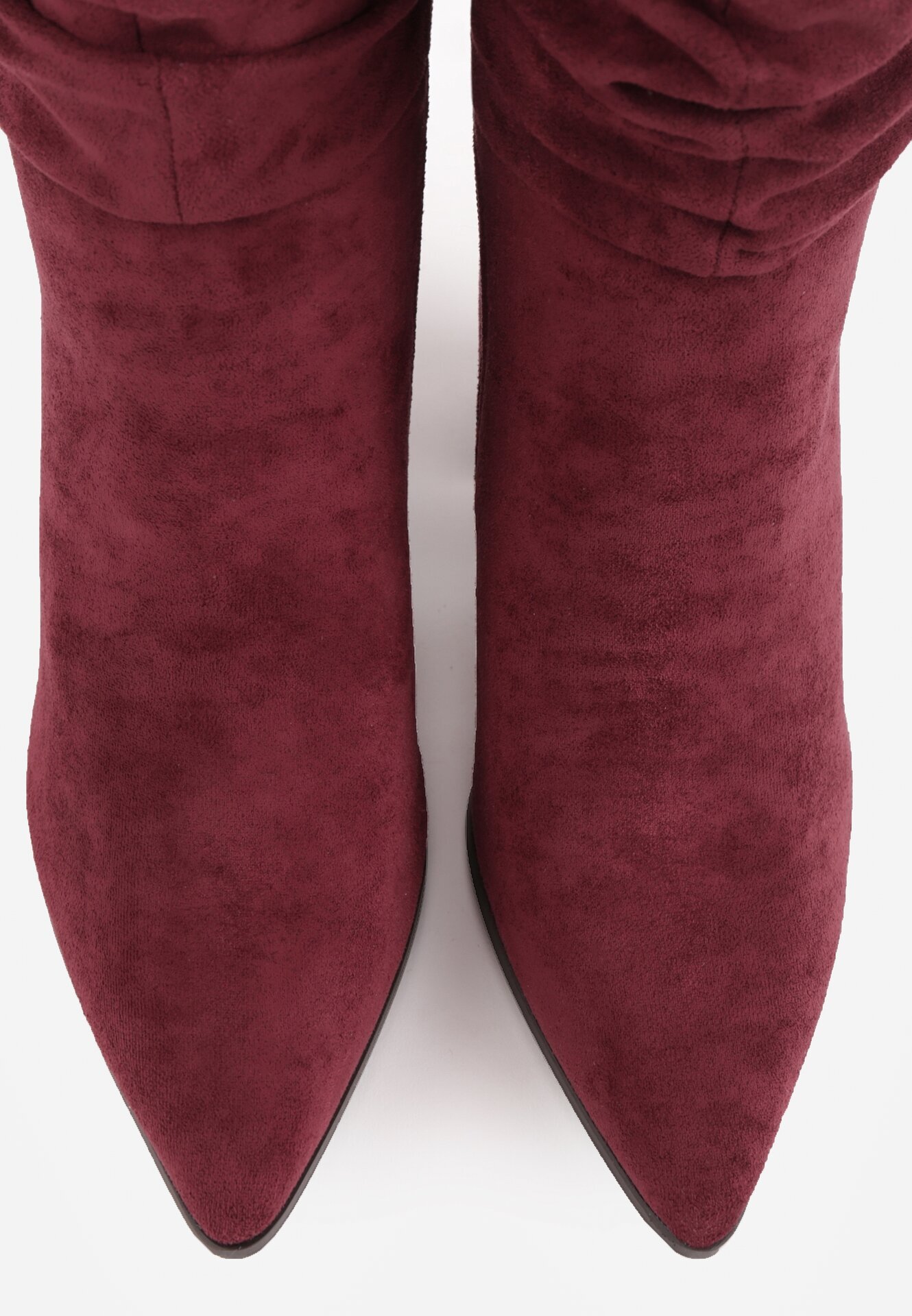 ideal Botine cu toc și carâmb drapat Miliana Bej Bordo