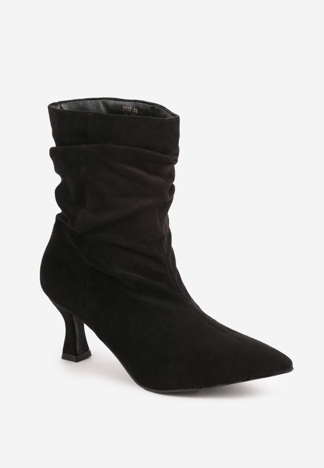 ideal Botine drapate pe toc geometric Carisma Negre