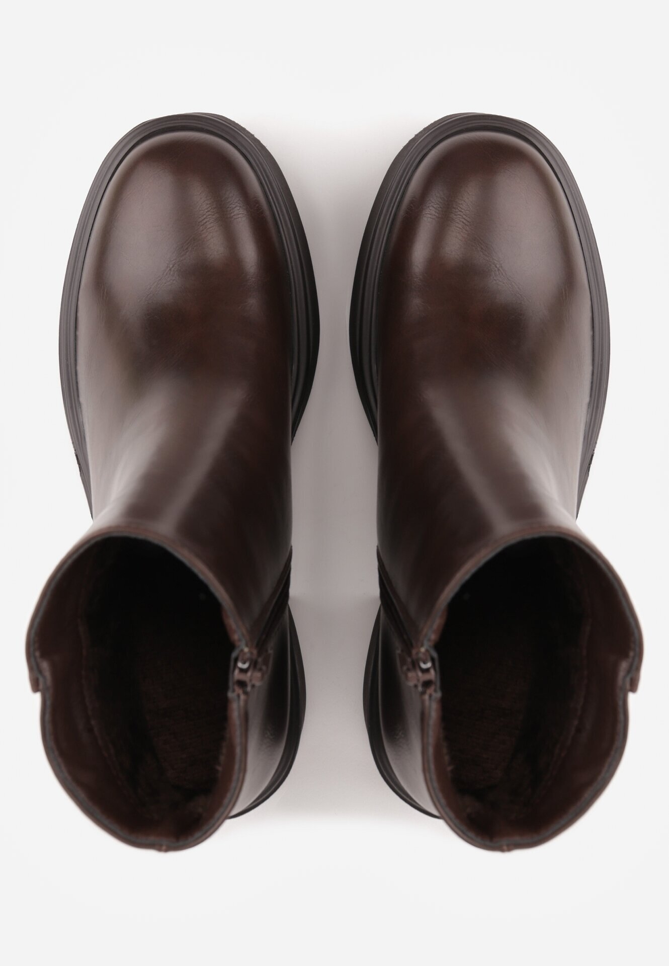 ideal Botine pe platformă și toc gros cu finisaj minimalist Irais Maro