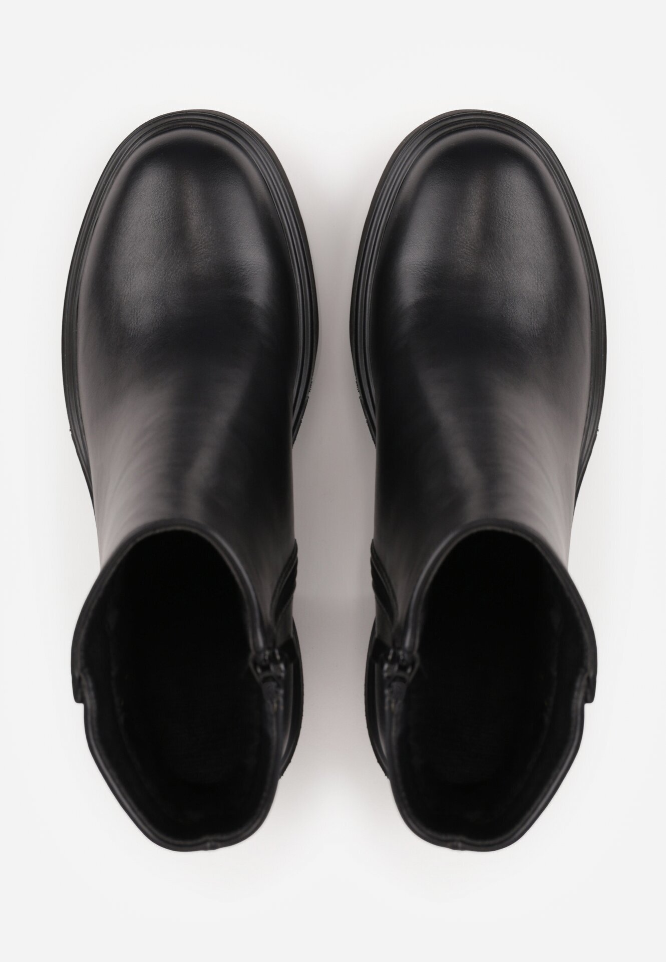 ideal Botine pe platformă și toc gros cu finisaj minimalist Irais Negre