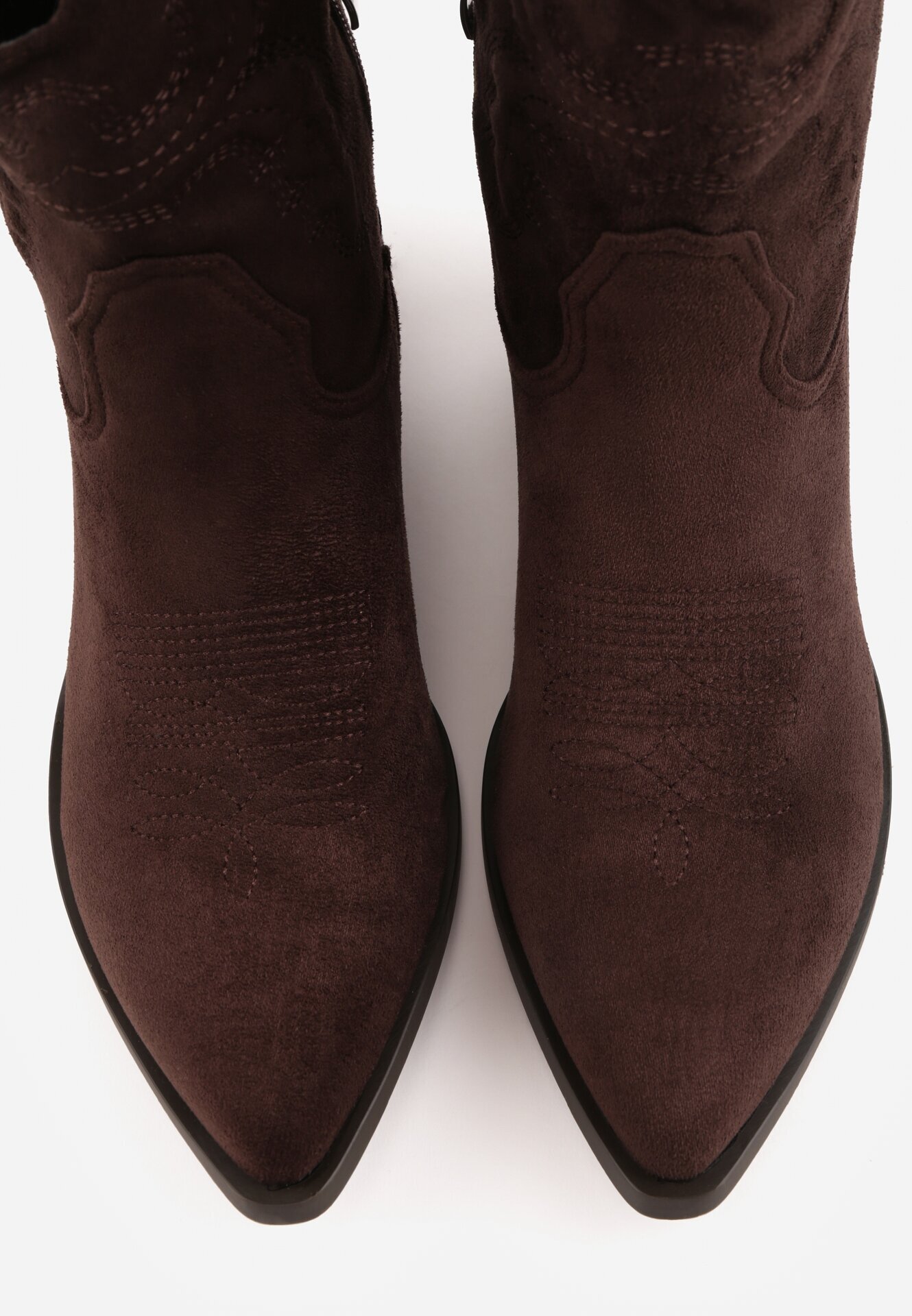 ideal Ciocate cu toc conic jos cu carâmb decorat cu broderie Vross Maro