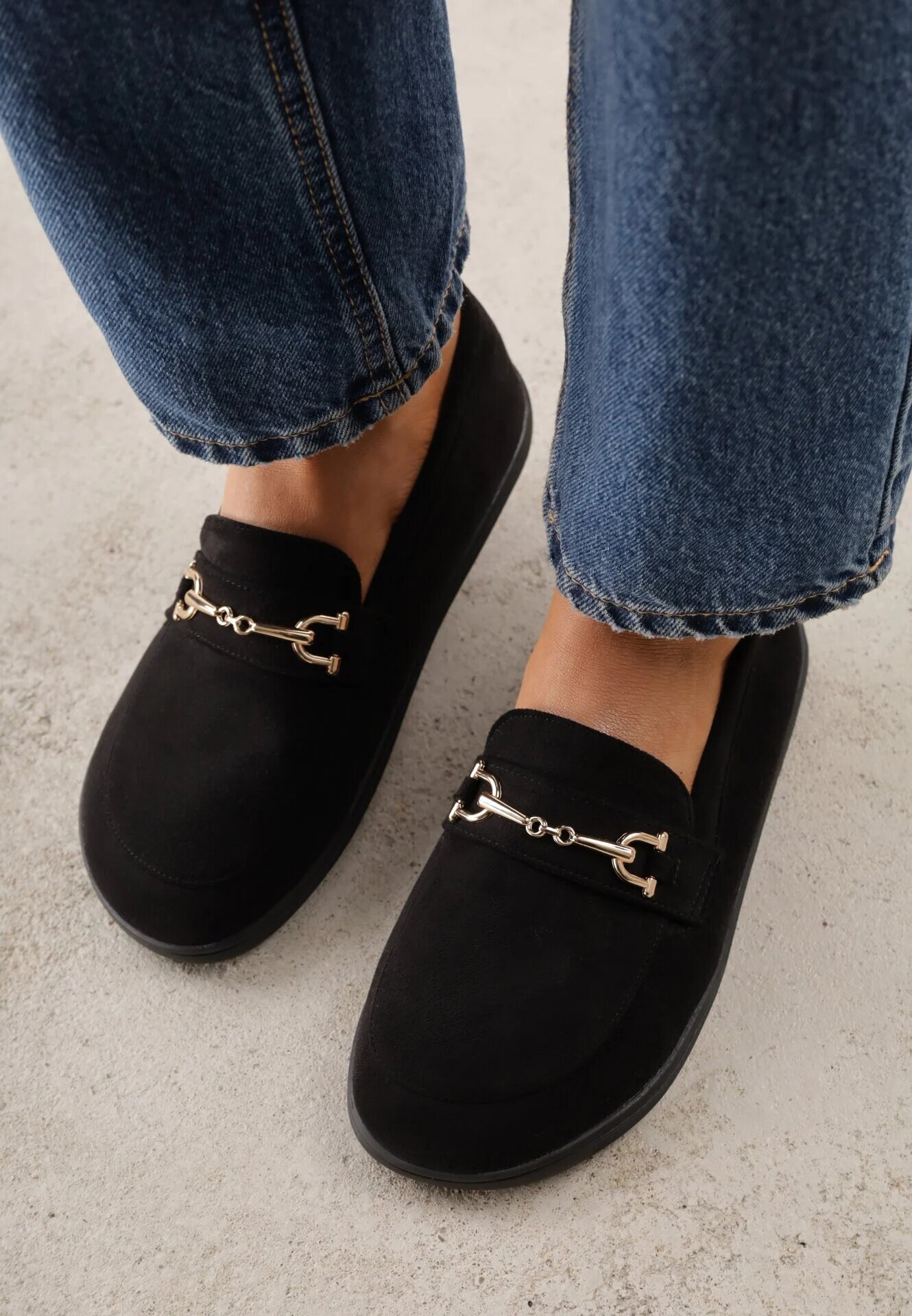 ideal Mocasini barefoot cu cataramă decorativă și branț moale Saied Maro Negri