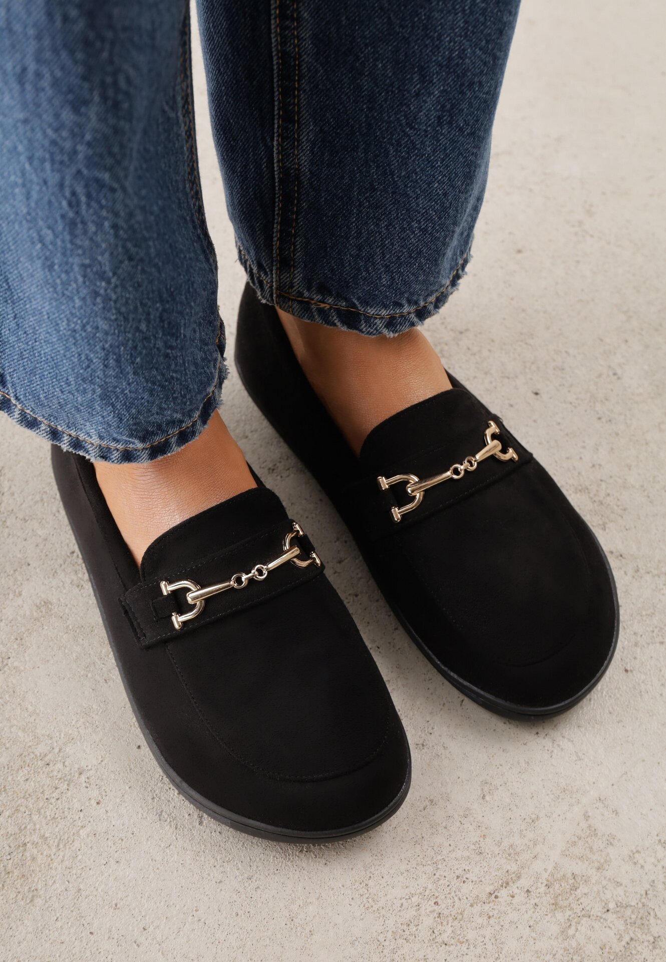 ideal Mocasini barefoot cu cataramă decorativă și branț moale Saied Maro Negri