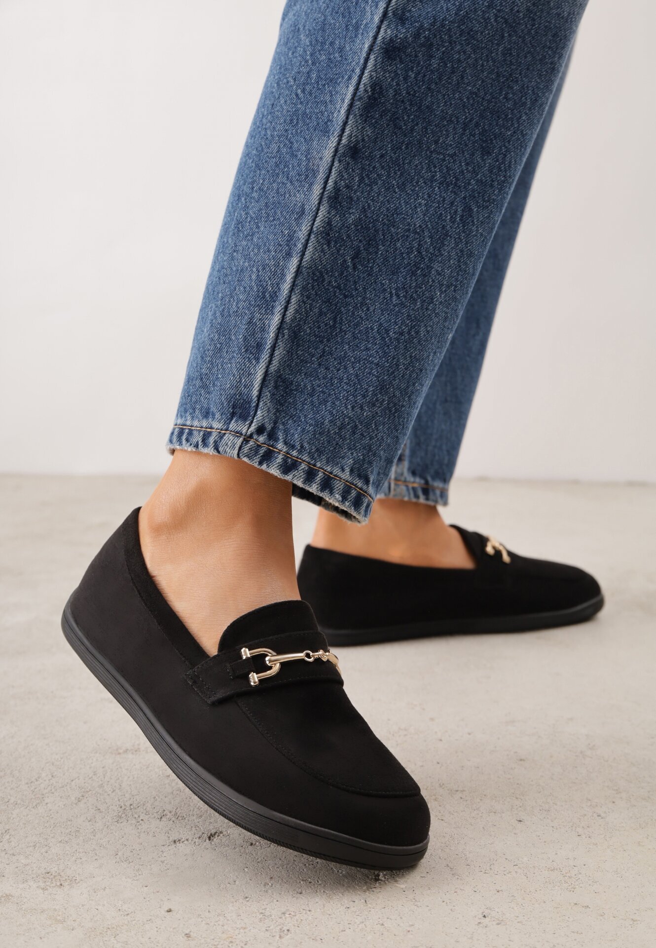 ideal Mocasini barefoot cu cataramă decorativă și branț moale Saied Maro Negri