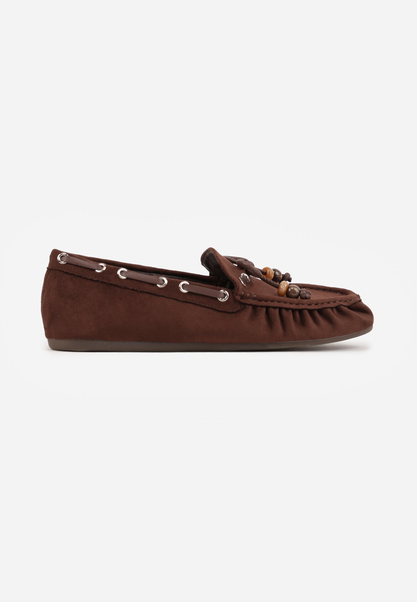 ideal Mocasini Maro cu Cusături Decorative Mărgele și Fundă Mountainthorne