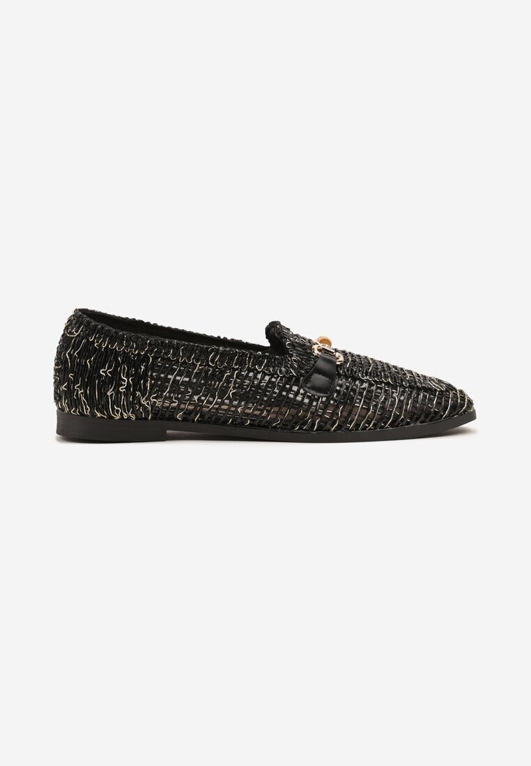 ideal Mocasini Negre Loafersy cu fata ajurată Kolarila