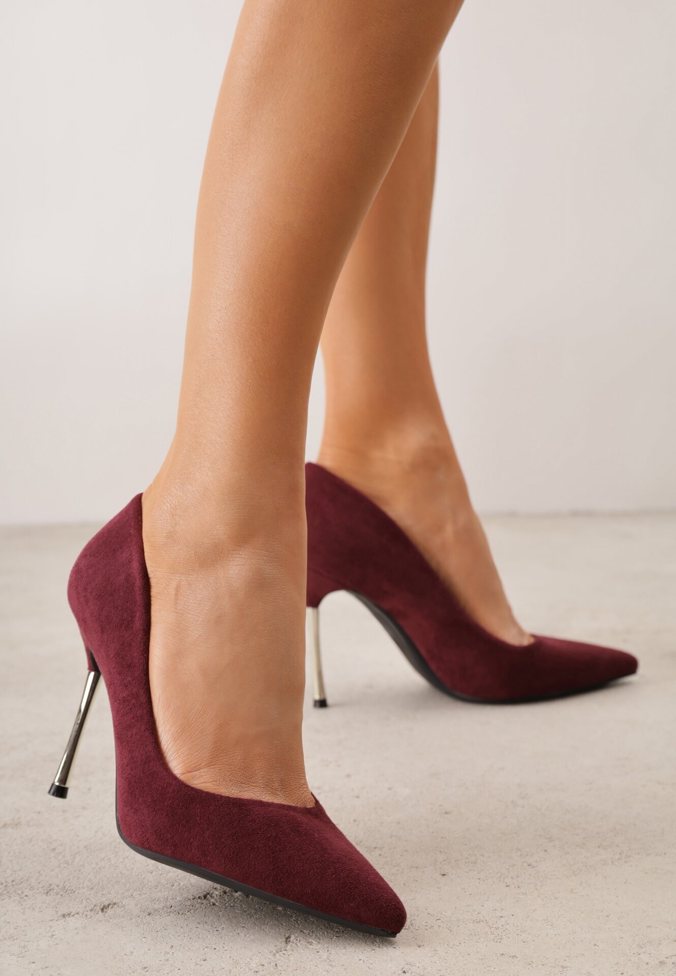 ideal Pantofi cu toc metalic Benia Bordo