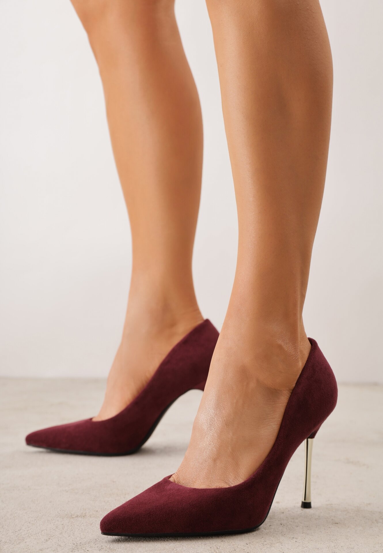 ideal Pantofi cu toc metalic Benia Bordo