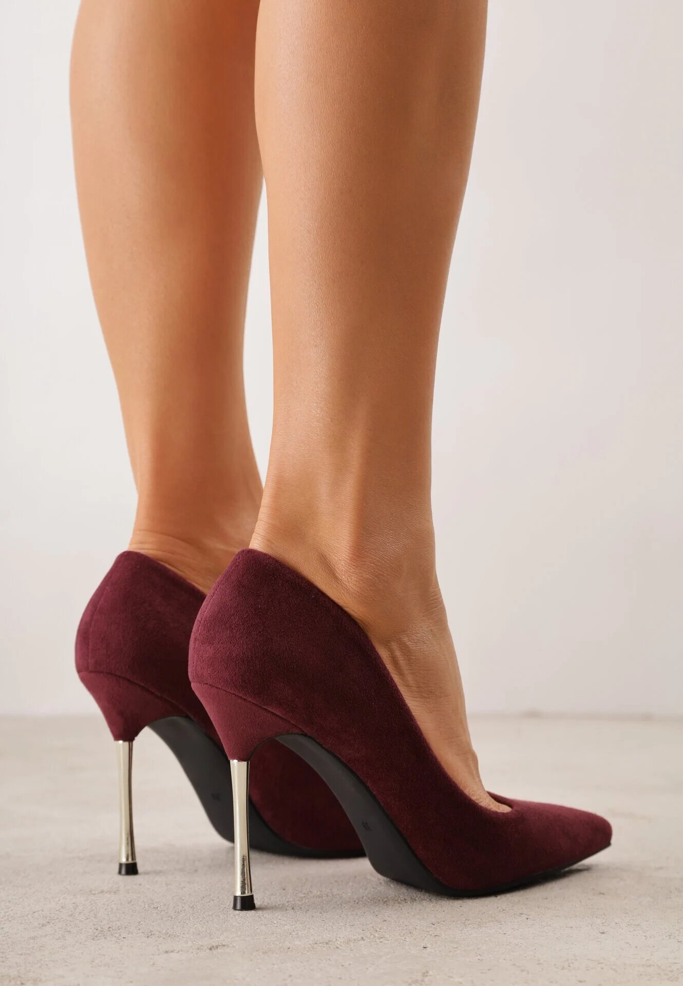 ideal Pantofi cu toc metalic Benia Bordo