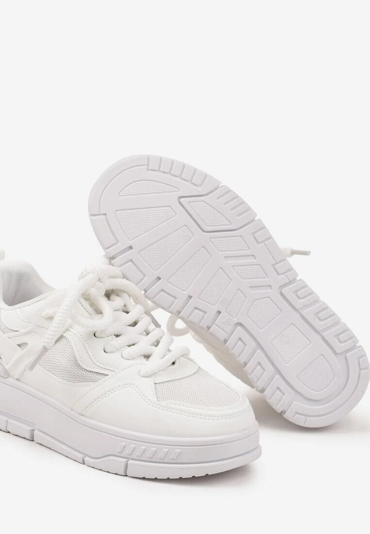 ideal Pantofi sport albi în stil streetwear cu talpă groasă Teniffia
