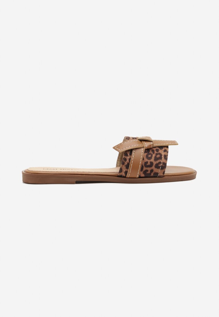 ideal Papuci leopard Ornați cu curea și nod Emwia
