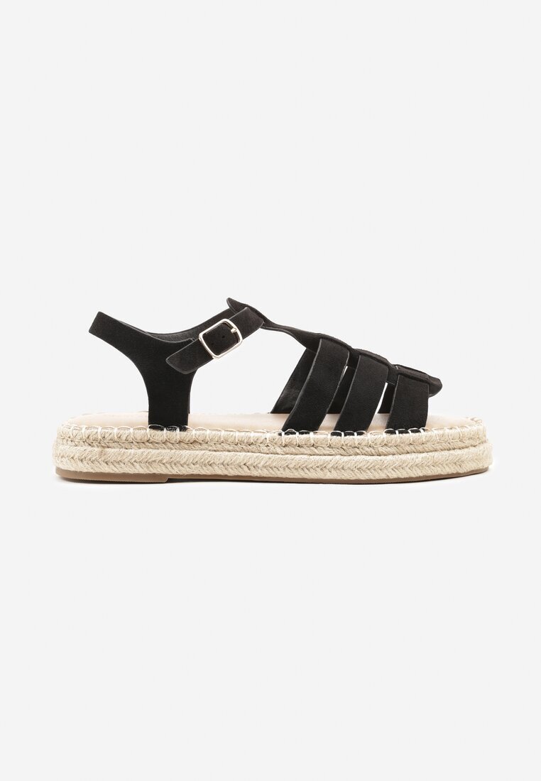 ideal Sandale Negre cu talpă groasă cu împletitură în stil Boho Orrule