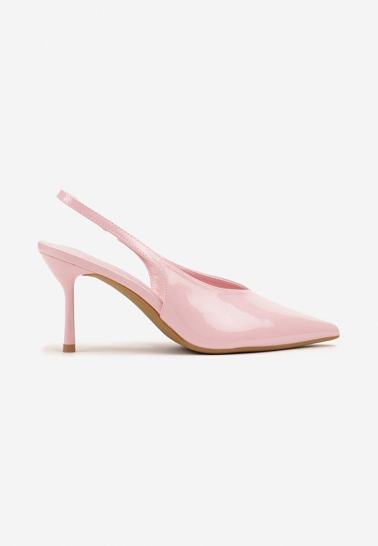 ideal Sandale Roz Lăcuite pe Toc Stiletto Fără Călcâi Fenesia