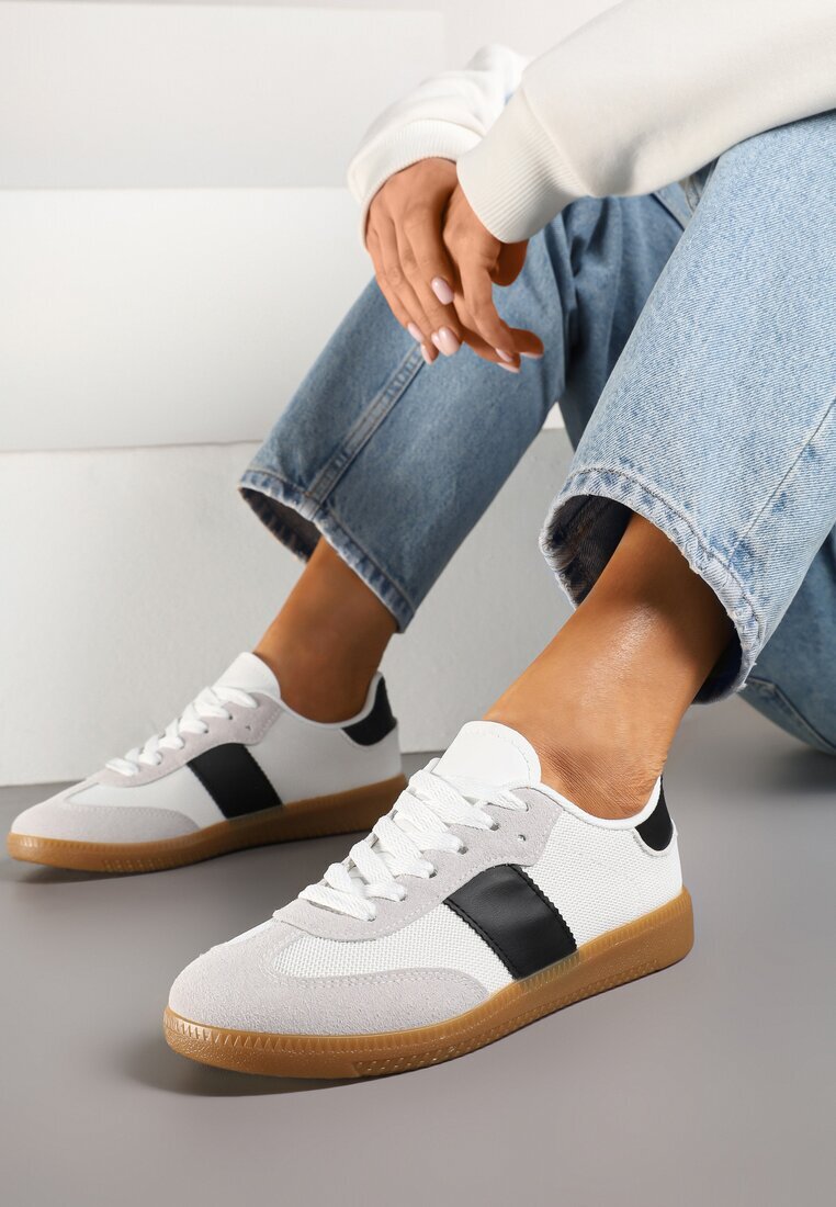 ideal Sneakers Alb-Negru Retro în Stil Teniși Clasici Tanonea