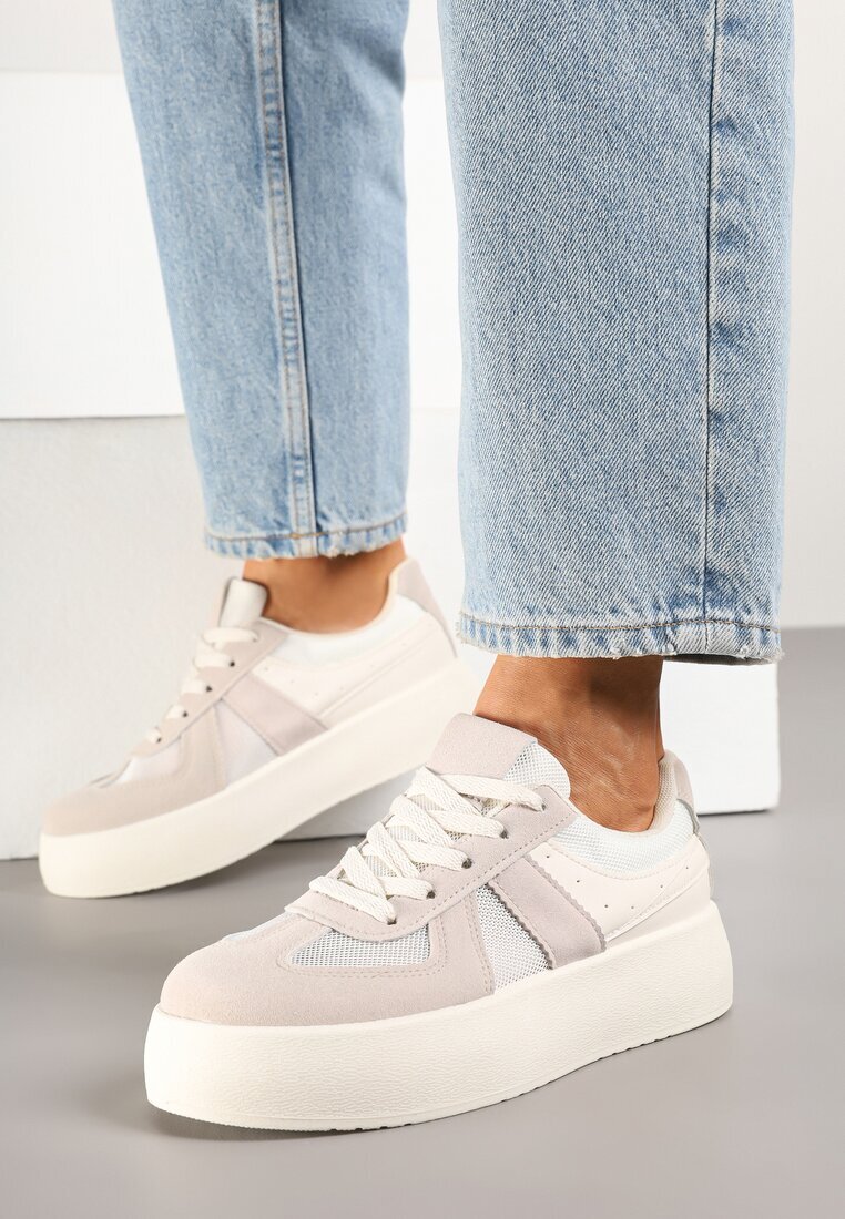 ideal Sneakers Bej stil teniși cu platformă Nanirea